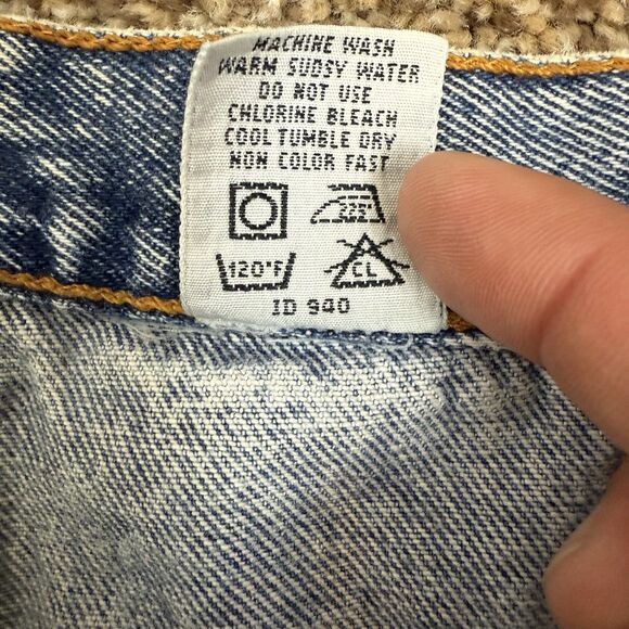 Gitano Mom Jeans Size 32 Short Blue 100% Cotton Acid Wash High Waist Vintage 80s - Picture 5 of 11